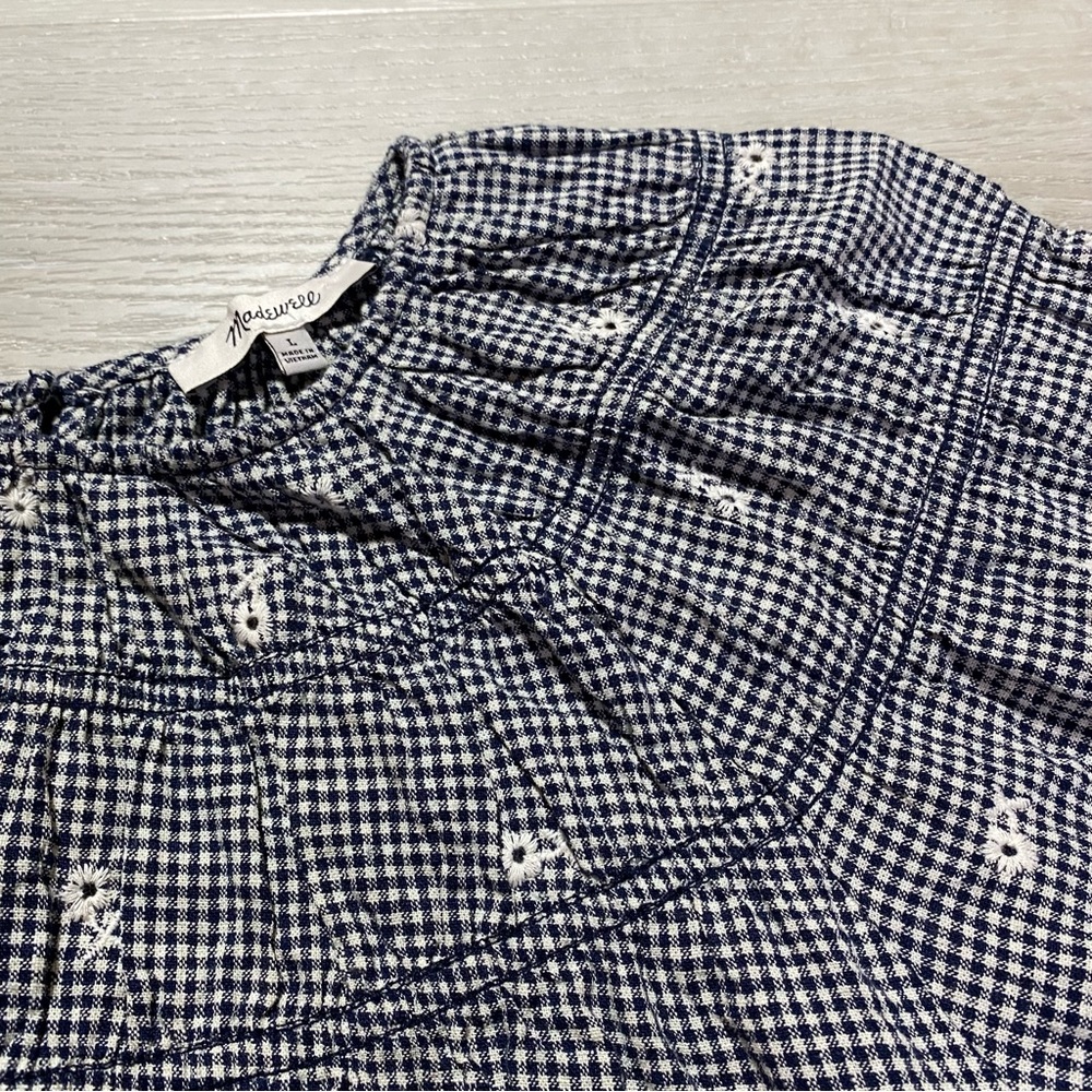 Madewell Black and White Gingham Blouse - Picture 4 of 13